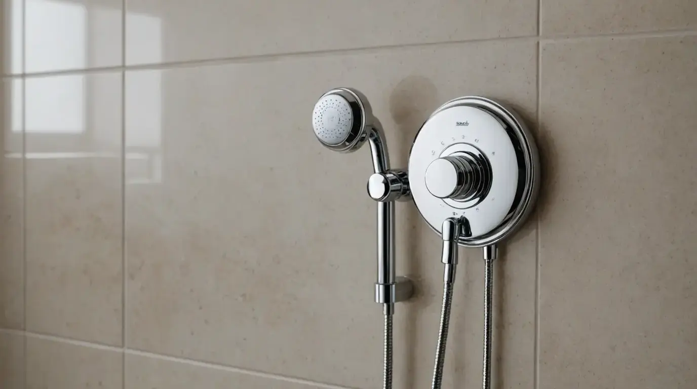 Chuveiro elétrico moderno com controle de temperatura