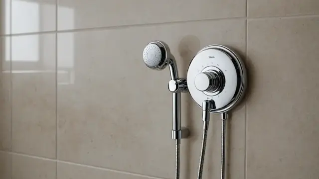 Chuveiro elétrico moderno com controle de temperatura